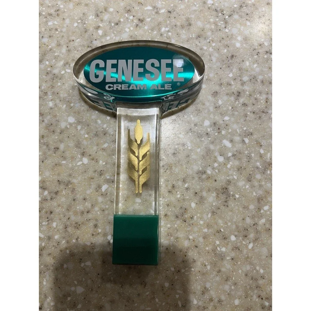 Vintage Genesee Cream Ale Acrylic Beer Tap Handle Bar Pub Breweriana